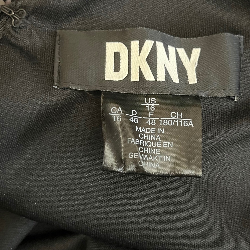DKNY Boat-neck Short Sleeve Black Sequin Maxi Dress Evening Formal Size 16 - Picture 7 of 12